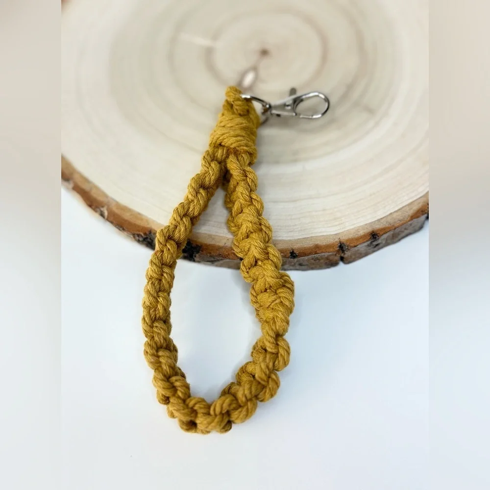 Boho Handcrafted Macrame Wristlet Keychain